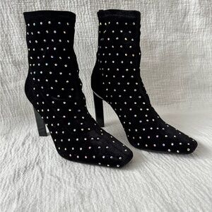 Elegant Black Studded Ankle Boots
